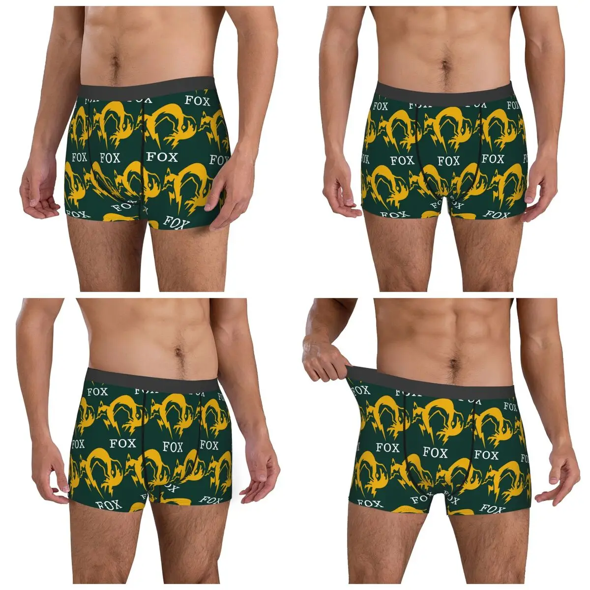 Boxer Underpants Shorts Metal Gear Solid Fox Panties Men's Breathable Underwear for Homme Man Boyfriend Gifts