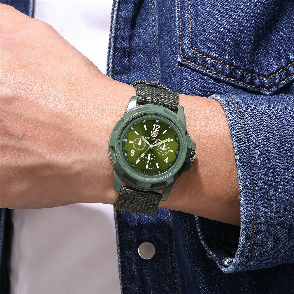 Mens Sports Watch Quartz Nylon Band Gemius Army Wristwatch  Out Door Military Casual Watch Clock Erkek Saati Reloj Hombre