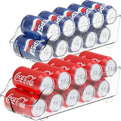 plastic box Simple Houseware Soda Can Organizer for Pantry / Refrigerator, Clear, Set of 2 storage box  storage organizer
