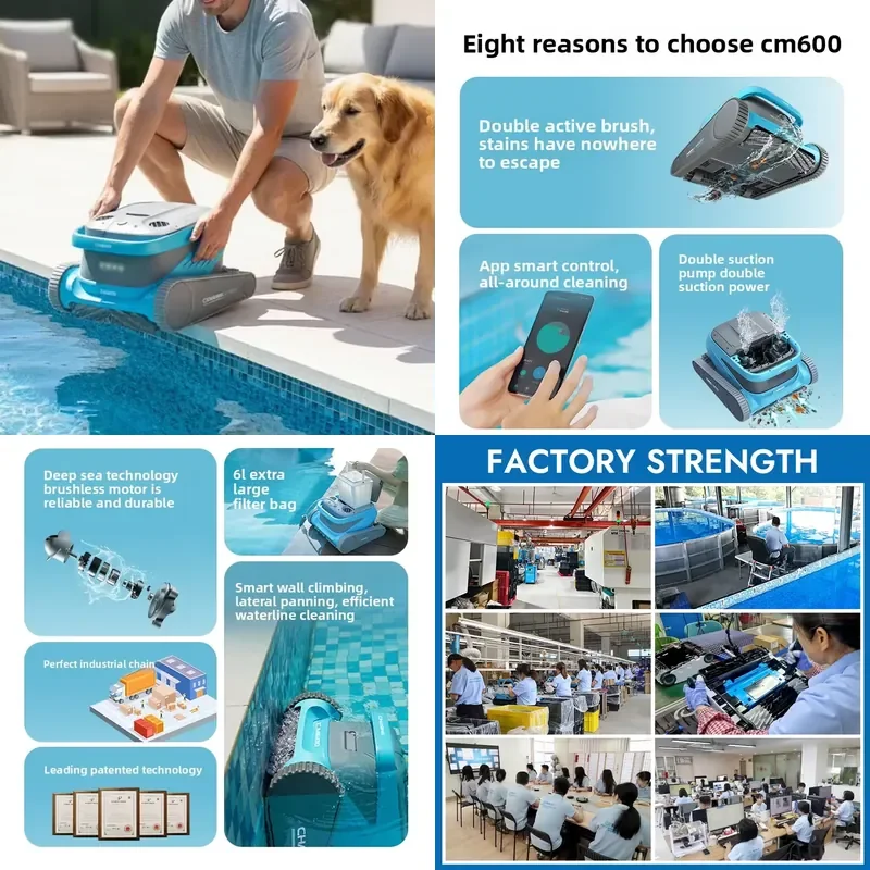 STROVAN High Suction High Quality Outdoor Portable Corded Cleaning Robot Pool Cleaner Vacuum Eco-Friendly IP68 Waterproof