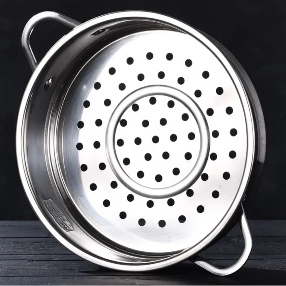Cesta de vapor de aço inoxidável 304, ferramenta de cozinha genérica, rack de vapor multifuncional com panela de orelha dupla, grade de vapor