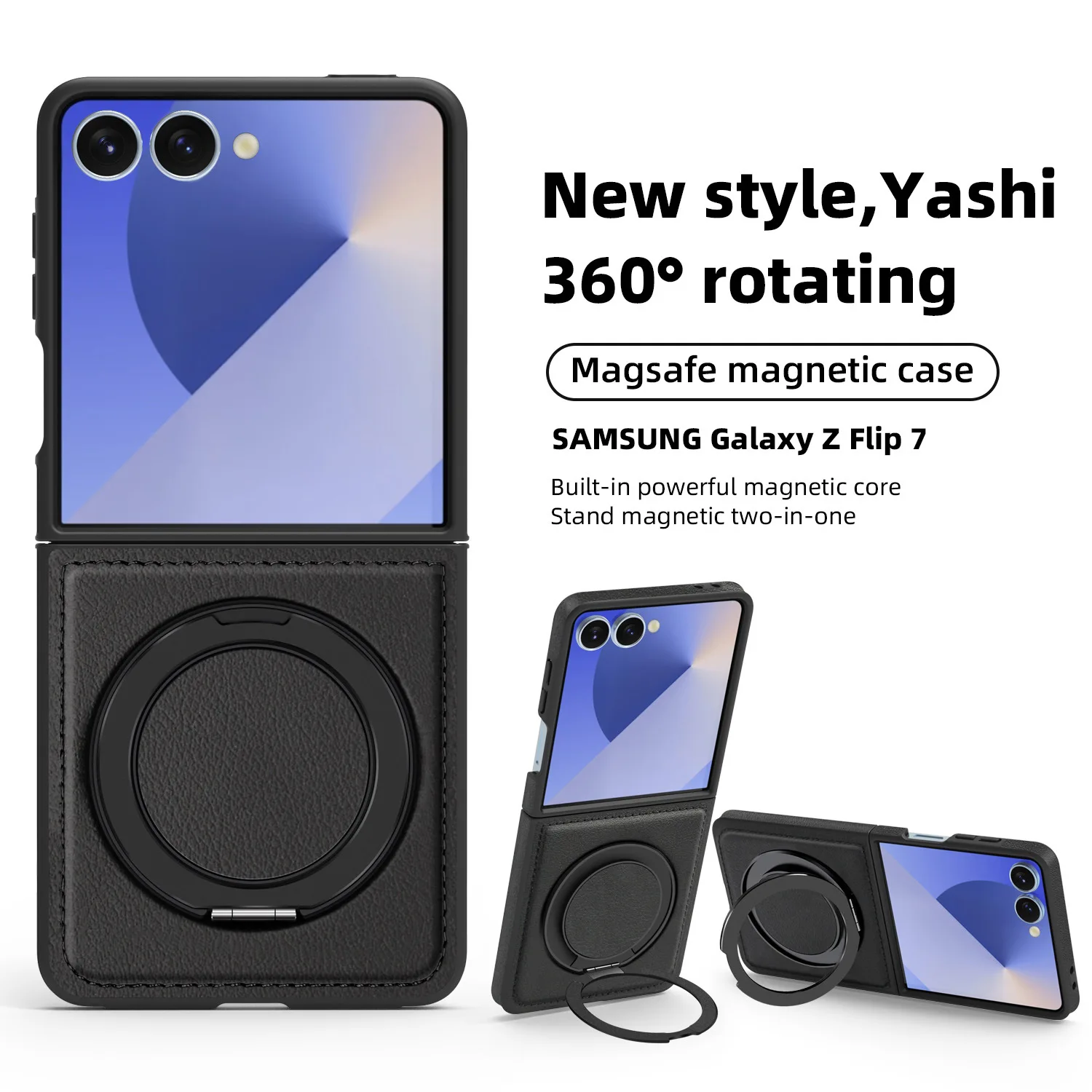 

Чехол для телефона Samsung Z Flip 7, магнитный складной чехол-подставка, роскошная деловая кожаная строчка в стиле ретро для Galaxy Flip 6 5 4 3 серии