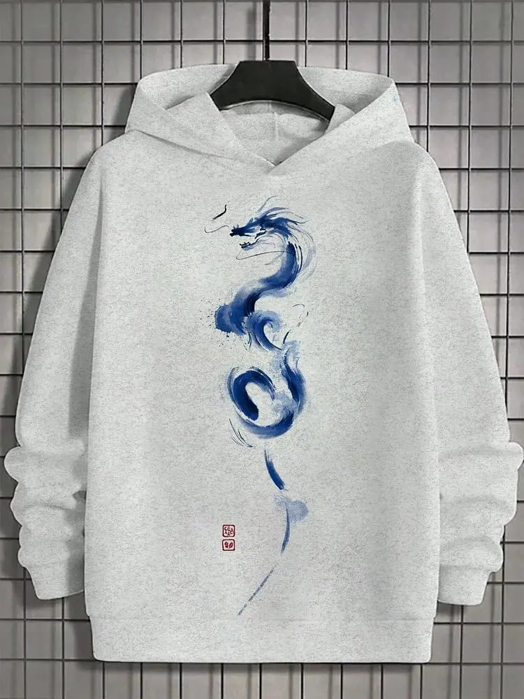 2024 New Autumn And Winter Men\'s Hoodies Japanese Harajuku Fashion Casual Sports Hoodies Anime Patterns Autumn And Winter
