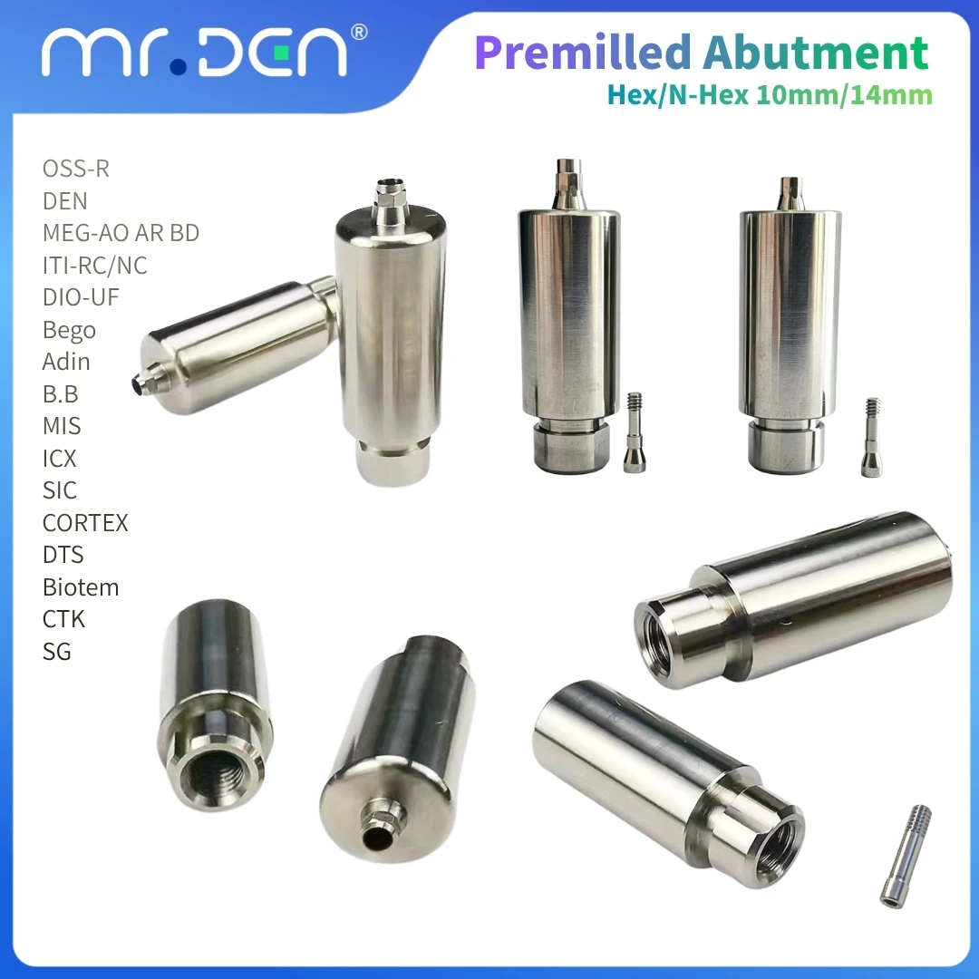 10set Dental Premilled Abutment Hex 10mm for Megagen/Dentium/Osstem/Straumann/Nobel Biocare/Bio Horizons/ Tech Dental Accessory