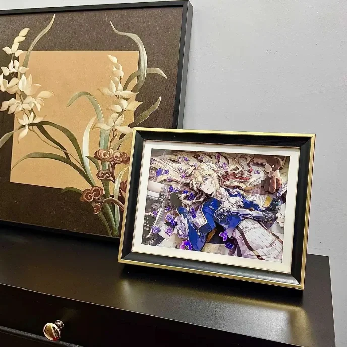 新しいフォトフレームヴァイオレットエヴァーガーデンアニメ 3d 手作りアート絵画漫画フィギュア収集画像装飾品寝室のデコラギフト