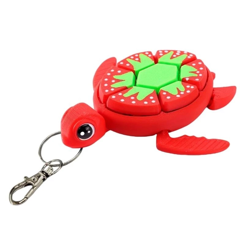 U13F السلاحف الفريدة الفاكهة الفاكهة المفاتيح الصحافة لعبة المفاتيح لدكورات كيس المدرسة للأطفال