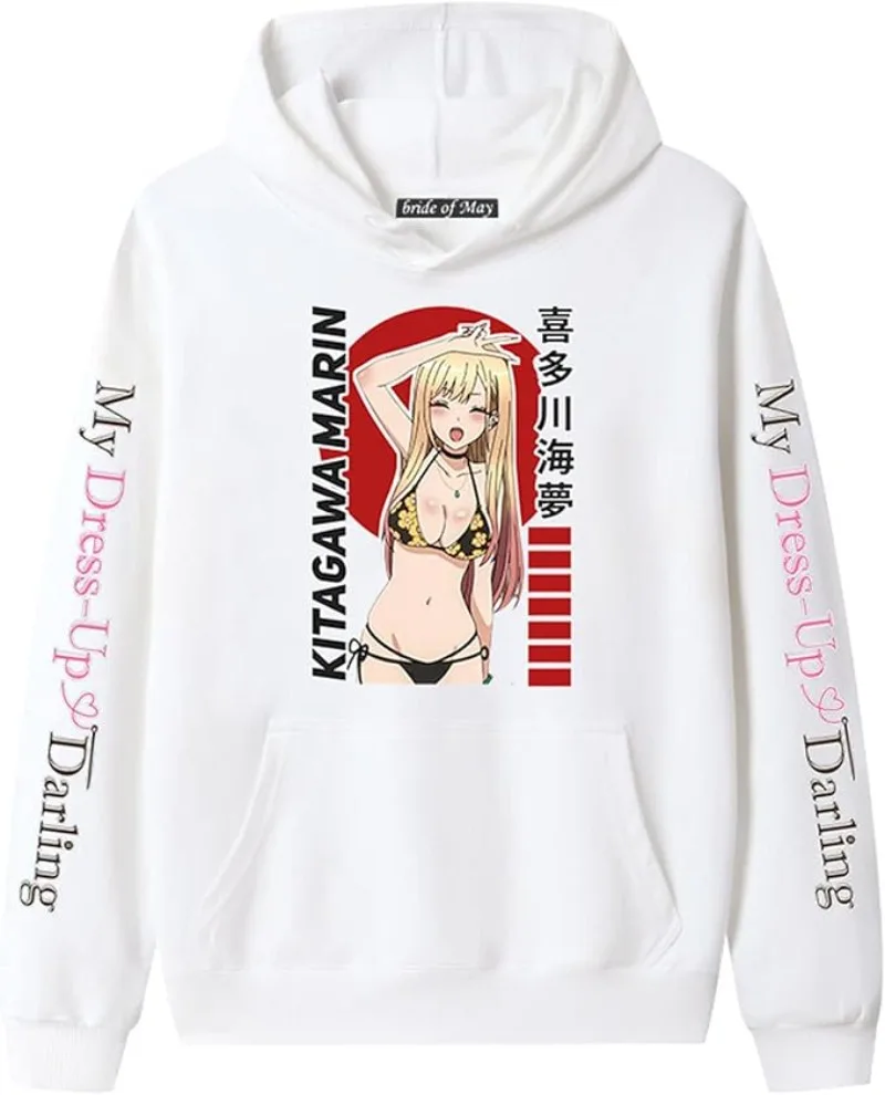 

Kawaii Clothing Y2K Harajuku Streetwear Women Retro Casual Anime Hoodie Gothic Punk Solid Color Loose Oversized Sweatshirt Men