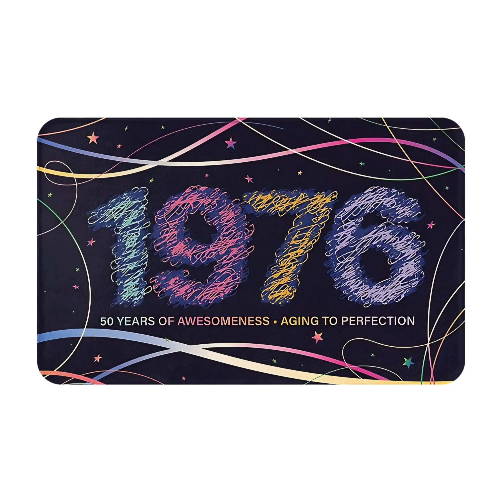 1976 50 Years of Awesomeness Aging to Perfection Decorations Bathroom Mat  Doormat Kitchen Carpet Outdoor Rug Home Decoration