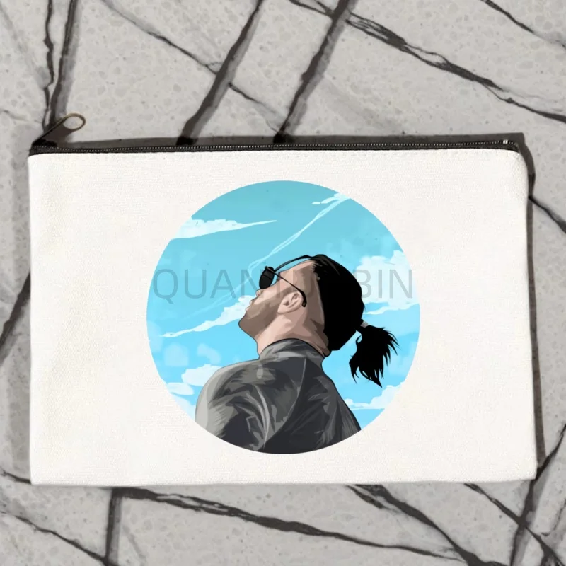 Bolsa de Lona con Estampado de Rapero QLF PNL Le Monde Chico Freres, Bolsa de Lona con Eslogan, Bolsa de Lápices con Cremallera, Bolsa para Cosméticos, Bolsa para Refrigerios