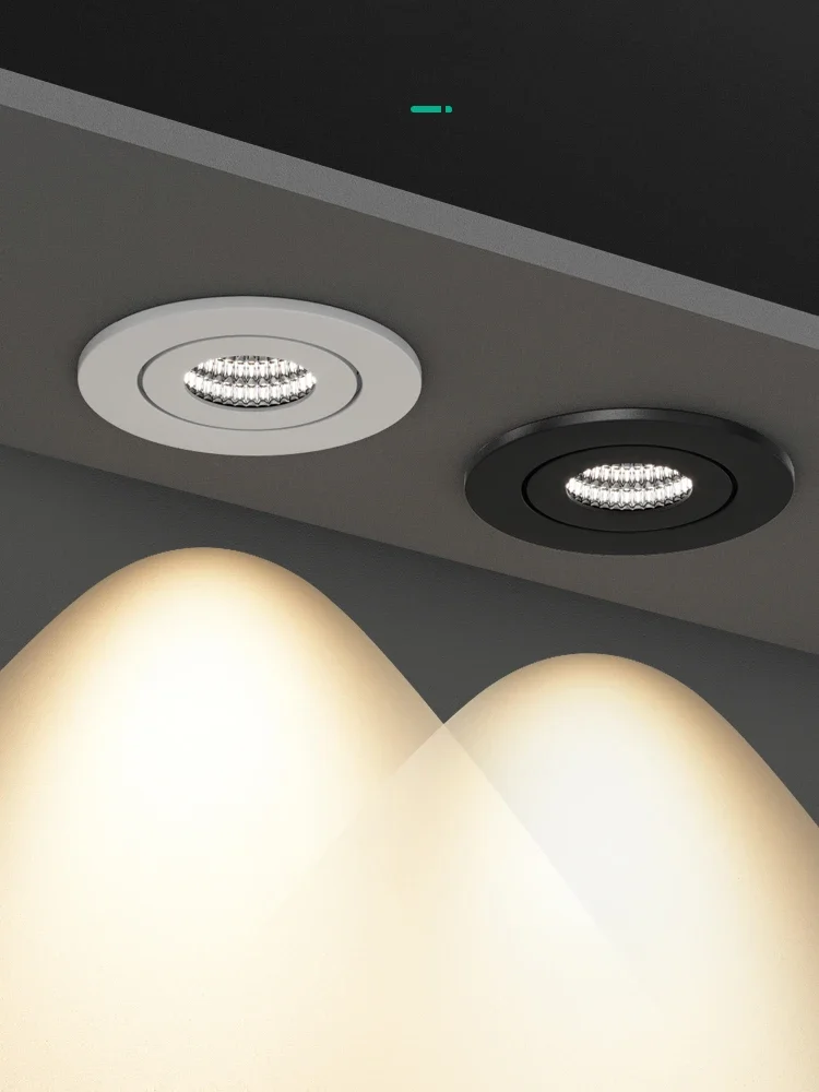 LED COB Spotlight 3W 5W LED Downlight Recessed Ceiling Lamp Adjustable Illumination Angle Ra≥95 Ultra Thin Compact Lamp Body