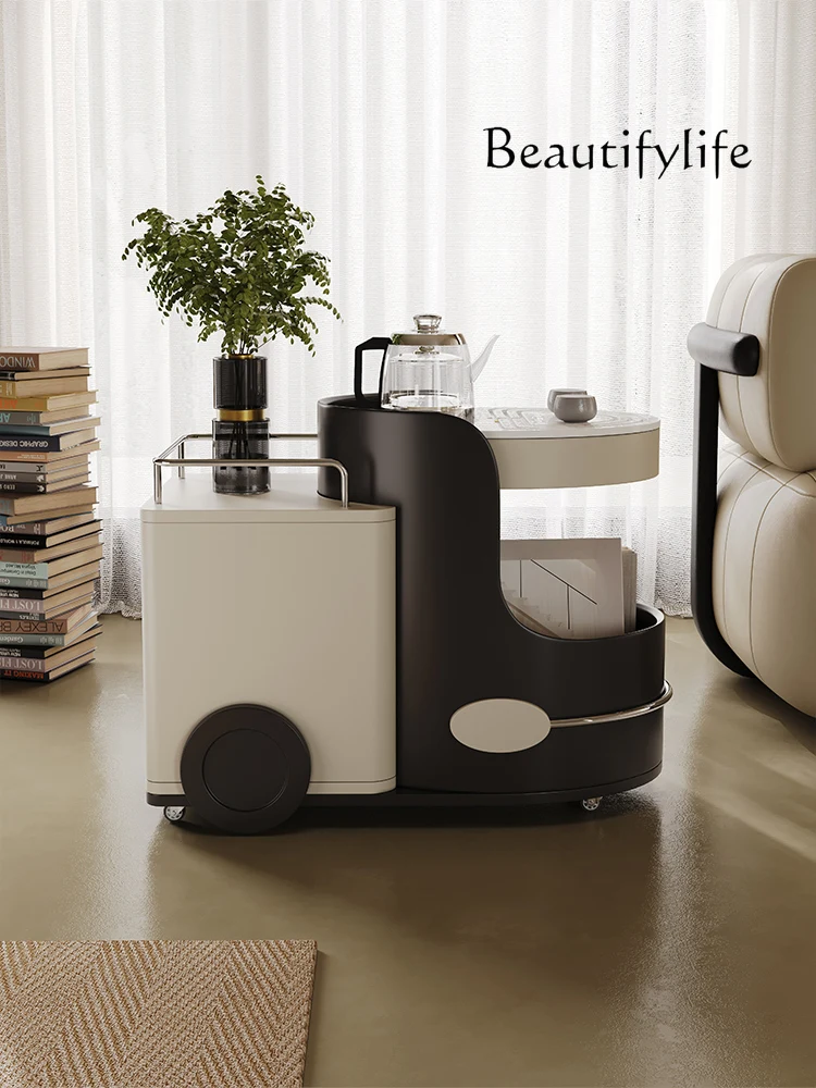 

Living room sofa side few movable small apartment solid wood tea integrated balcony casual tea table household