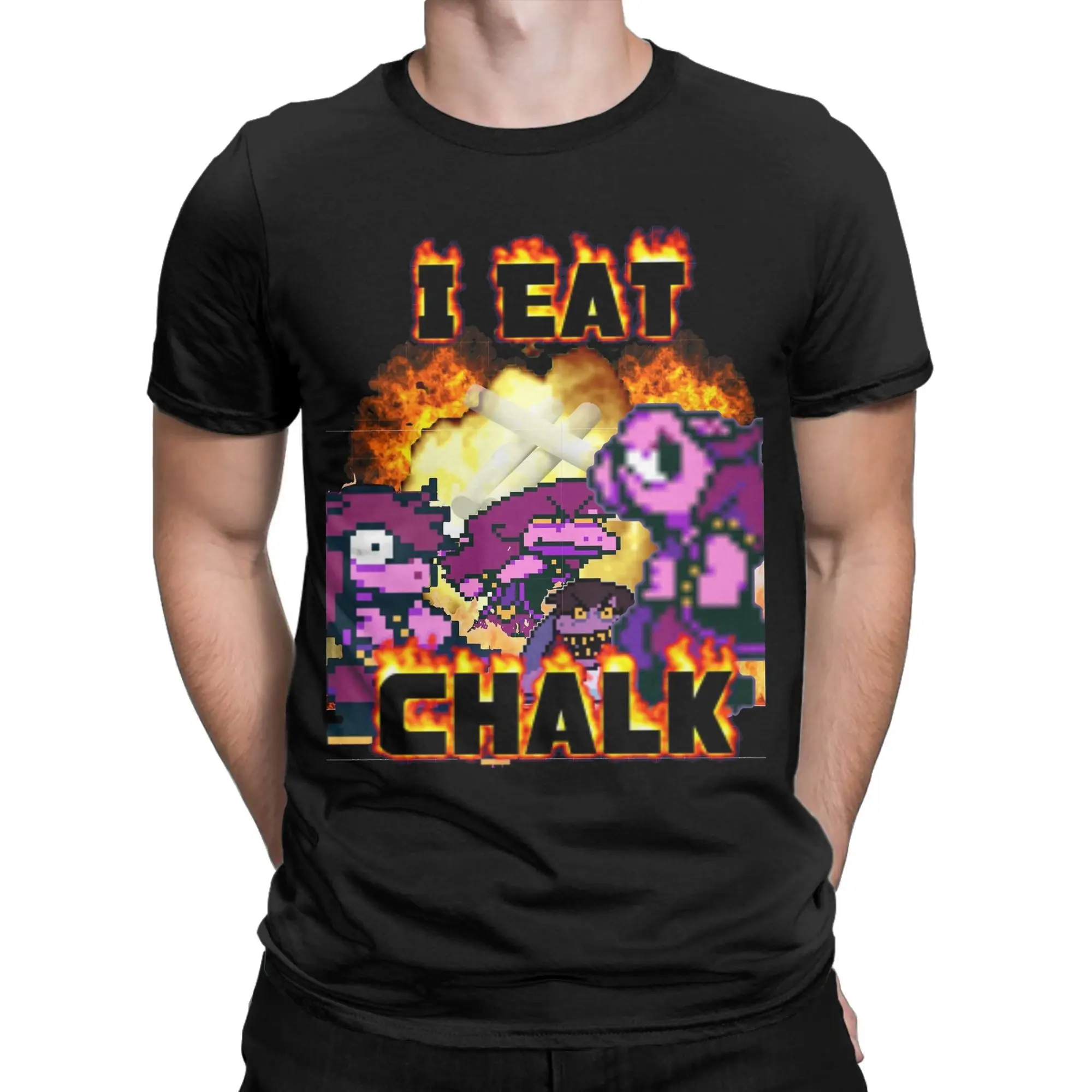 Men Women I Dat Chalk Susie Deltarune T Shirt Pure Cotton Graphic T-Shirt  Top Clothing