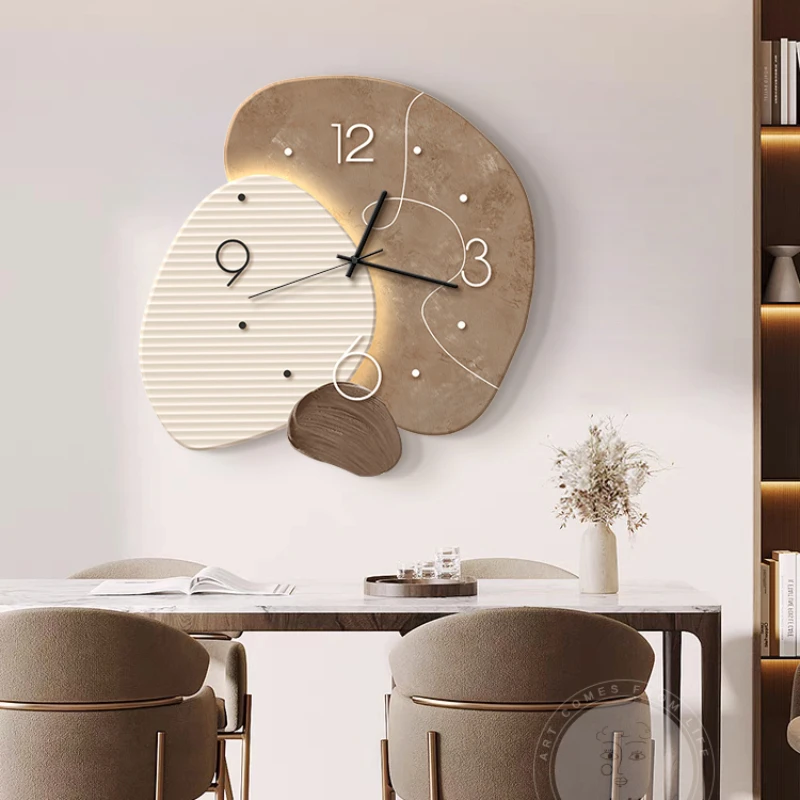 New wabi-Sabi restaurant clock wall clock Home quiet  clock living room background wall decoration