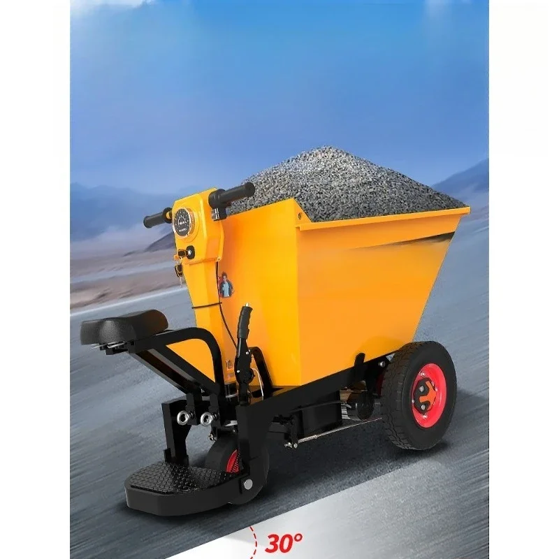 Electric gray bucket truck construction site tricycle concrete trolley small