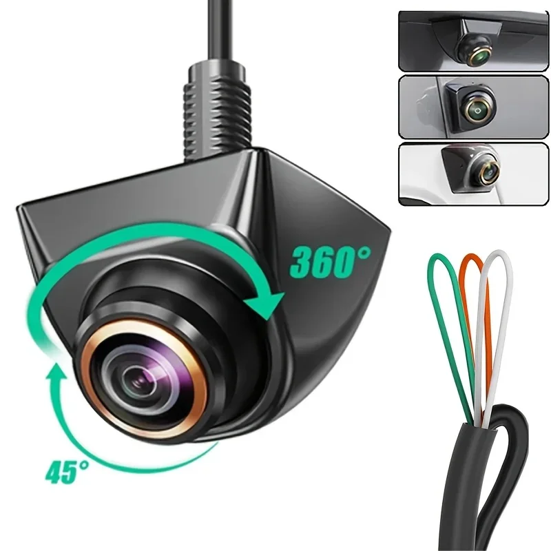 

Queender Fisheye Front/Side/Rear View Camera AHD 1080P Wide-Angle Lens 360° Rotation Reverse Parking Camera Easy Installation