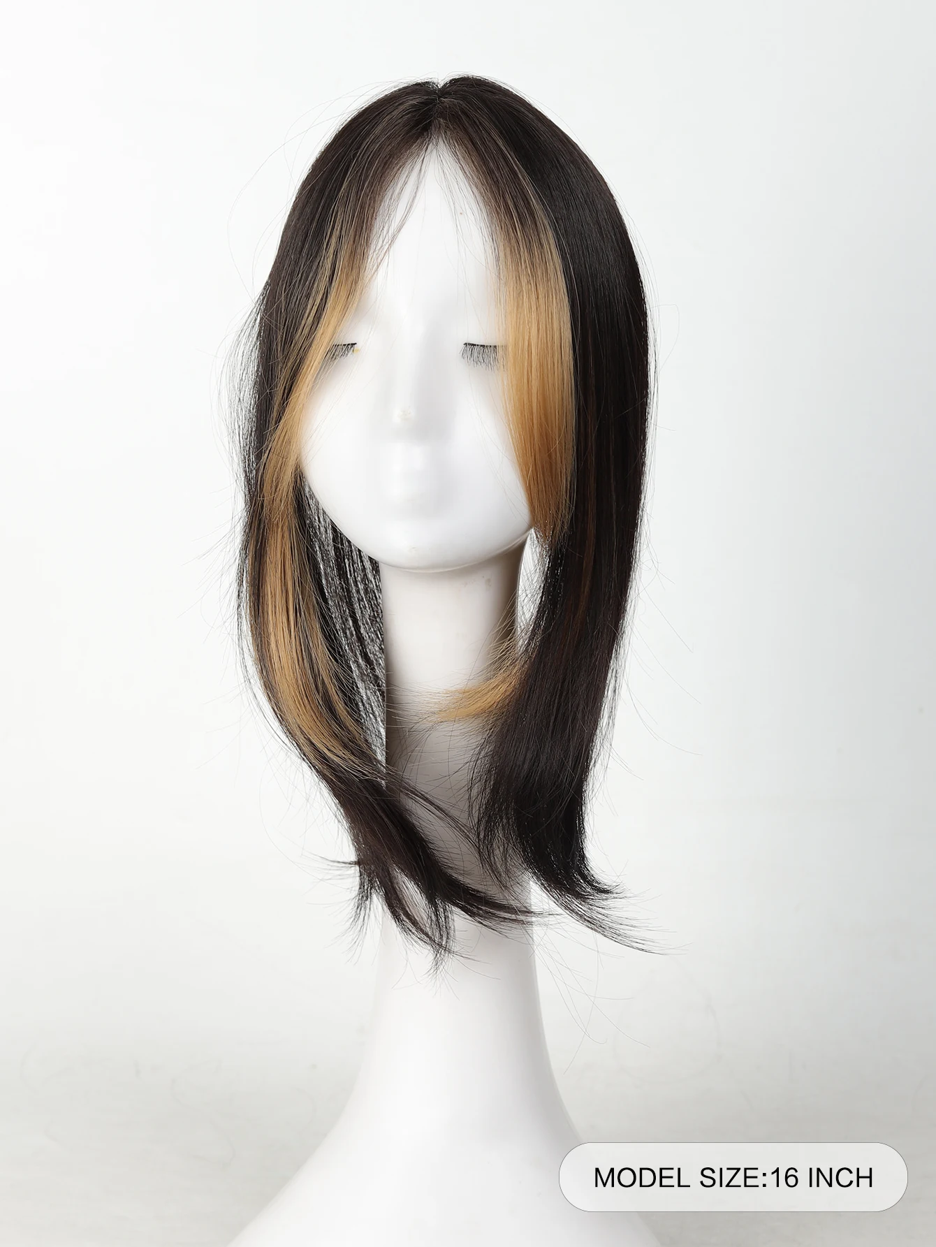 OLACARE Synthetic Bangs Wig For Women On Top Of Head To Cover White Hair And Increase Hair Volume Wig Pieces
