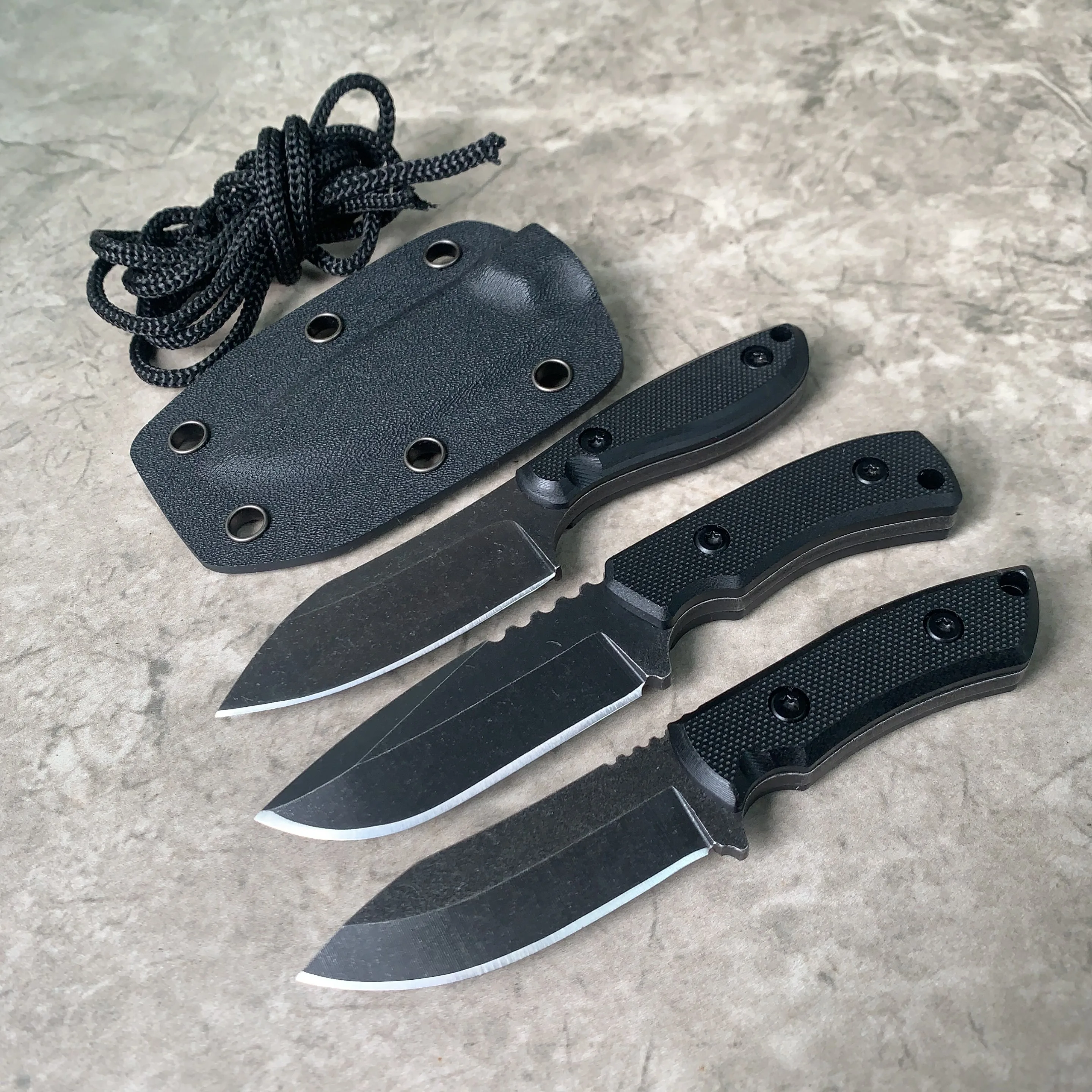 Outdoor Camping Mini Fixed Blade Kydex Sheath Knife Survival Tactical Self Defense Pocket Knives For Men With G10 Handle