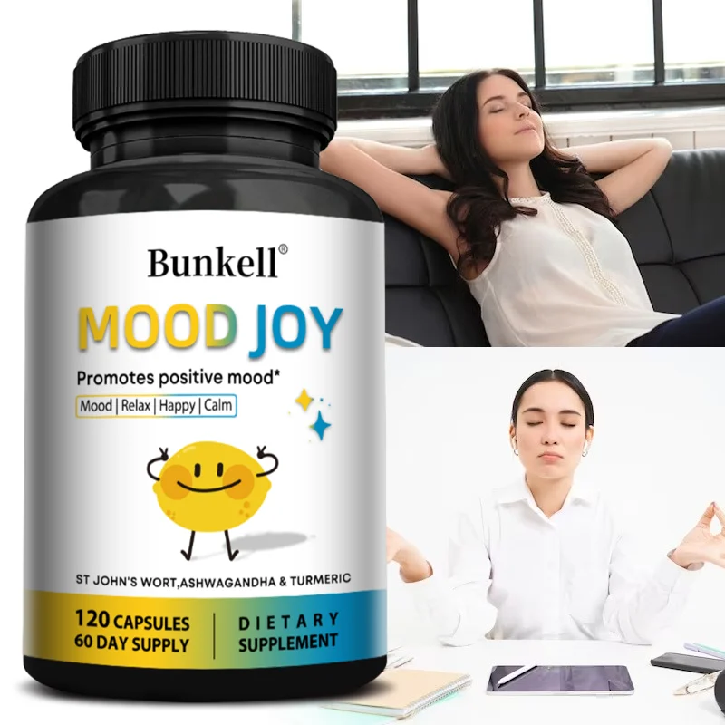 

Mood & Brain Relax Capsules, St. John's Wort Ashwagandha Turmeric, Support Calm Mood, Relaxation, Brain Focus & Sleep Wellness