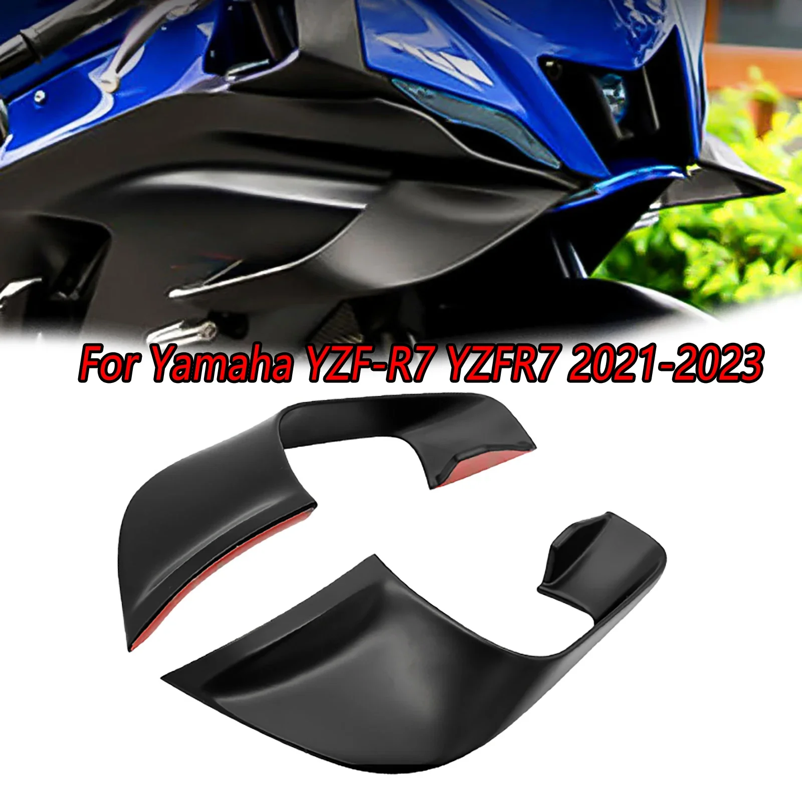 

2Pcs Matte Black Motorcycle Fixed Wing Cover Fairing Side Wing Aerodynamic Frame for Yamaha YZF-R7 YZFR7 2021-2023