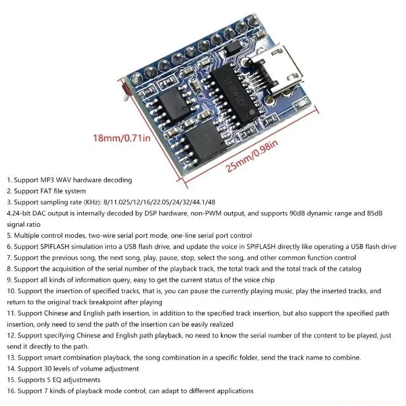 E56B JQ8400-FL JQ8900-16P Programming Sound Recorders Module USB Control Recording
