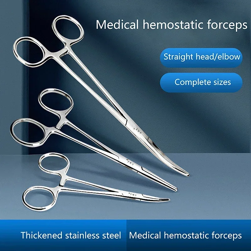 12.5/14/16/18 CM Bent-nose/Straight Curved Stainless Steel Locking Elbow Scissors Pliers Hemostatic Forceps Clamp Pliers
