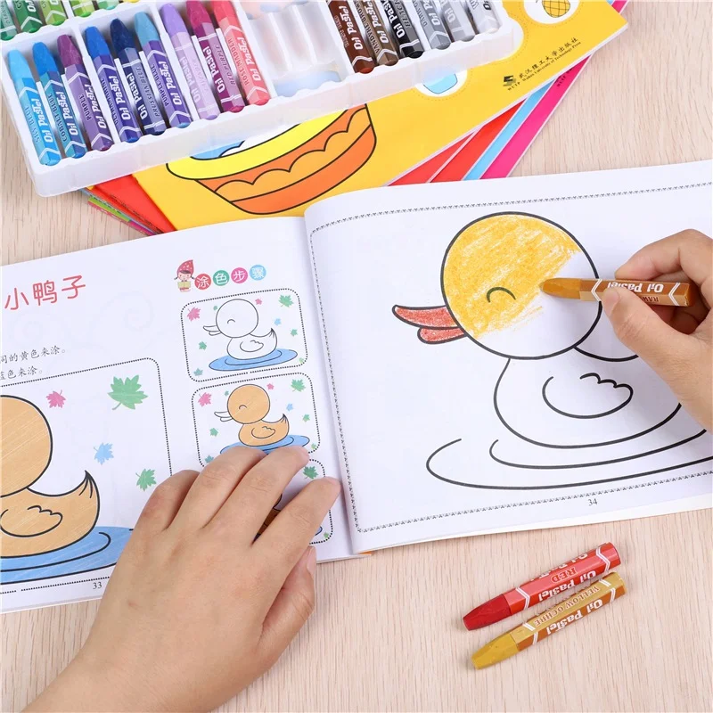 Kids Beginner Drawing Coloring Book Cute Cartoon Pattern Early Learning Art Activity Book Holiday Gift for Entertainment Toy