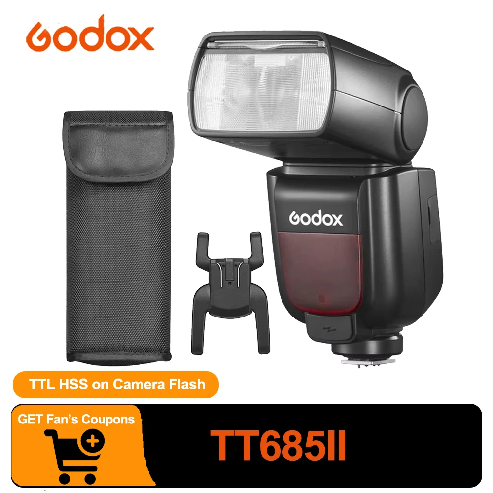Godox TT685II TTL HSS 2.4G Wireless on Camera Flash Light 1/8000s 0.1-2.6s Recycle Time  compatible with Sony Nikon Canon Fuji