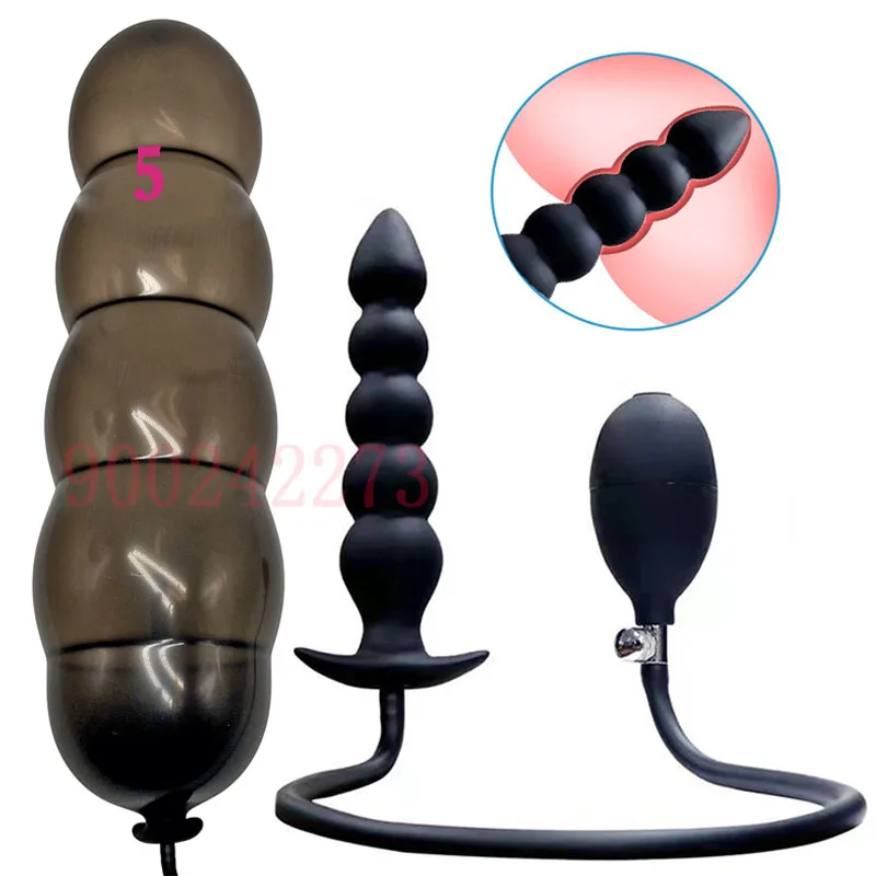 Super Long Inflated Anal Plug Expandable Dildo Big Butt Plug G-spot Prostate Massage Anus Trainner BDSM Sex Toys For Women Men