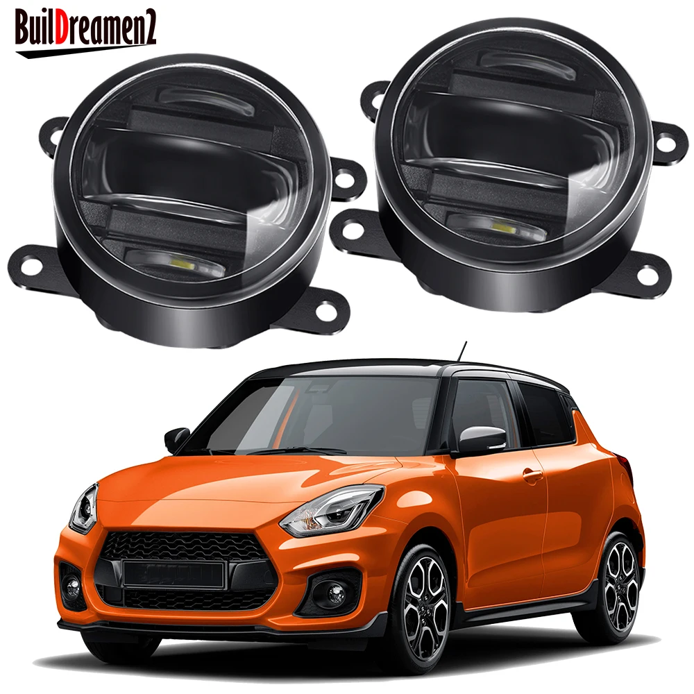 2IN1 Fog Light Assembly with DRL Design For Suzuki Swift Sport 2007-2022 30W 4000LM Aluminum Car LED Fog Daytime Running Lamp