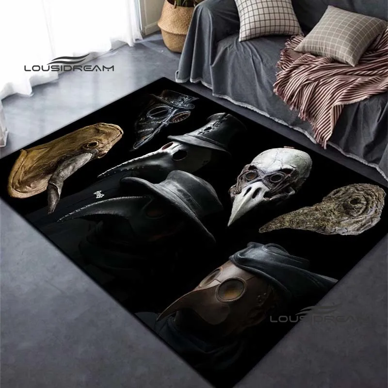 

Plague Doctor horror carpet Gothic halloween Steampunk rug living room bedroom area soft carpet study porch bedside non-slip mat