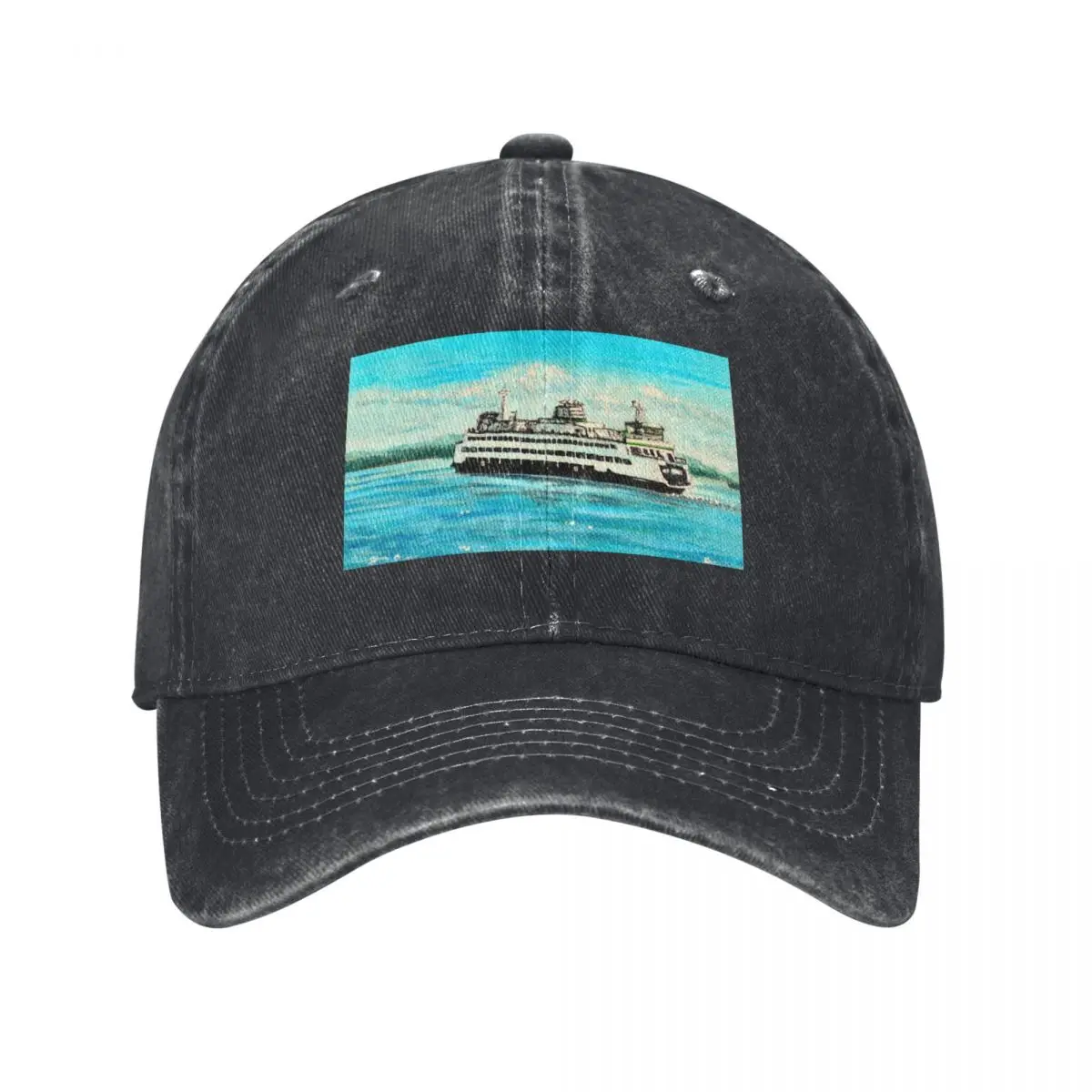 Ferry Painting Baseball Cap Uv Protection Solar Hat Vintage Beach Bag Caps Women Men's