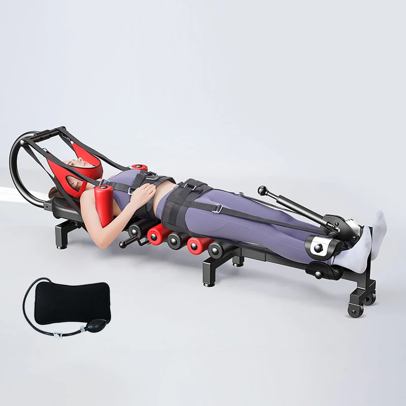 الاستخدام المنزلي جهاز سحب العمود الفقري عنق الرحم قطني تمتد الساق سرير انعكاس مع رف مقعد الاسترخاء اللياقة البدنية