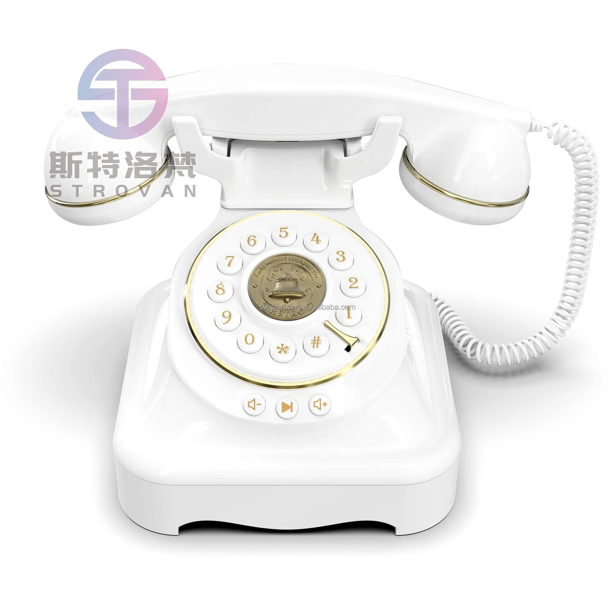 Vintage Rotary  Phone with Music Playback - Retro Cordless Telephone for Home, Factory Direct Wholesale