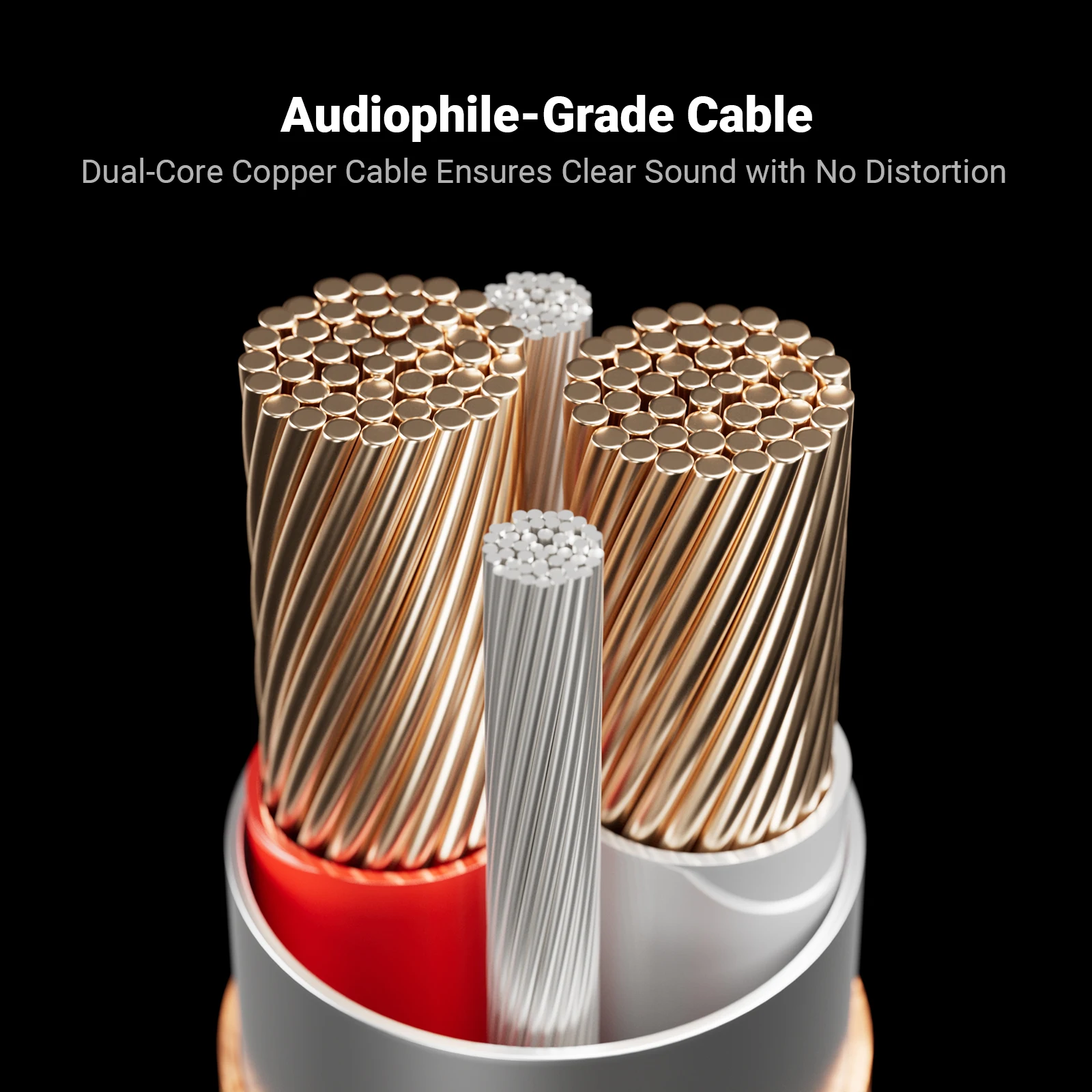 Fosi Audio 3.5mm to 2RCA Hi‑Fi Stereo Audio Cable Y‑Splitter Dual‑Core Copper Double Shielded RCA Cord for Amplifier phone