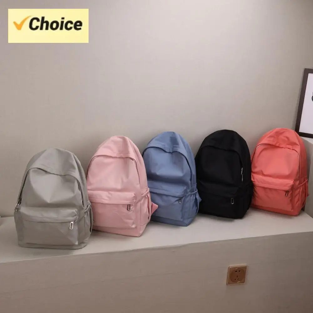 Fashion Schoolbag Large Capacity Computer Bag Washable Nylon Travel Bag Pure Color Students Backpack