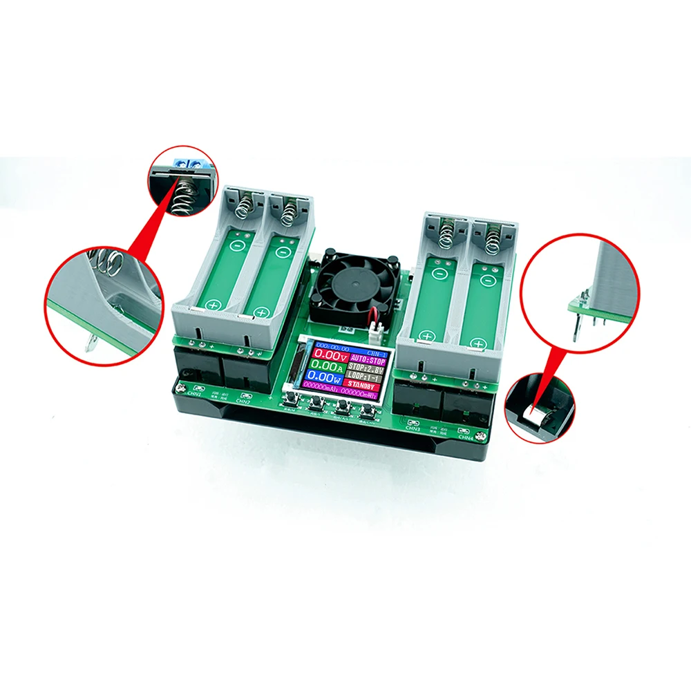 Vierkanaliger 18650 Akku-Kapazitäts- und Innenwiderstandstester Automatisches Lade-Entlade-Modul Elektronischer Lasttester – Detail 10