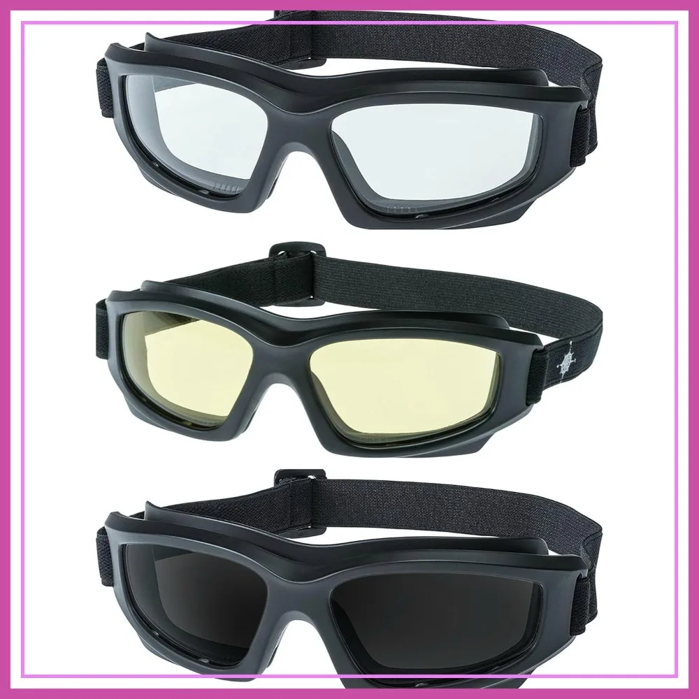 

Heavy-Duty Motorcycle Goggles with Hard Case, Cleaning Cloth & Pouch