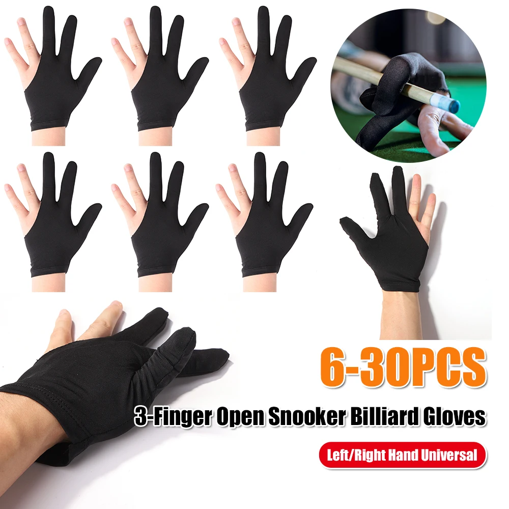 

Перчатки для снукера и бильярда с открытыми 3 пальцами, защита для левой/правой руки, перчатка для бильярдного кия, универсальный размер, унисекс, спортивная одежда