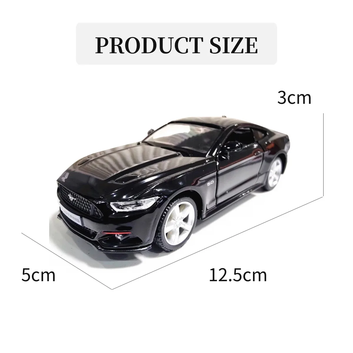 1:36 Metal Diecast Car Model Repilca Ford Mustang Scale Miniature Collection Vehicle Hobby Kid Toy for Boy Xmas Gift