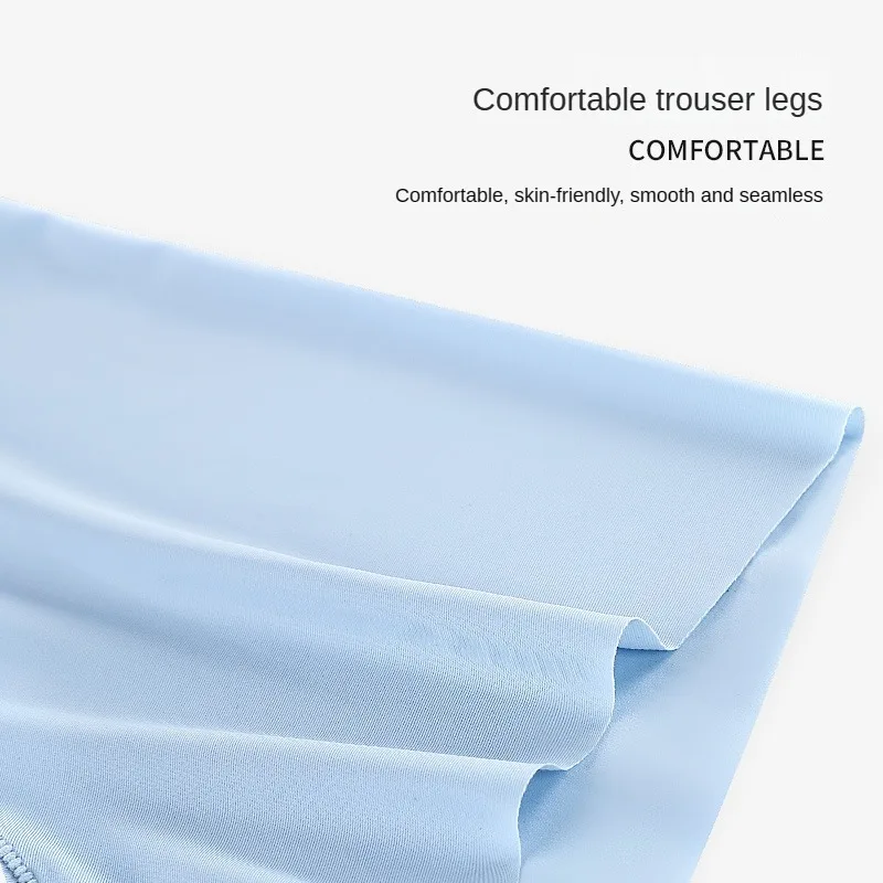 Pantalones cortos deportivos para hombre, bragas suaves y transpirables de seda de hielo sin huellas, bóxer de talla grande, ropa interior nueva para regalo