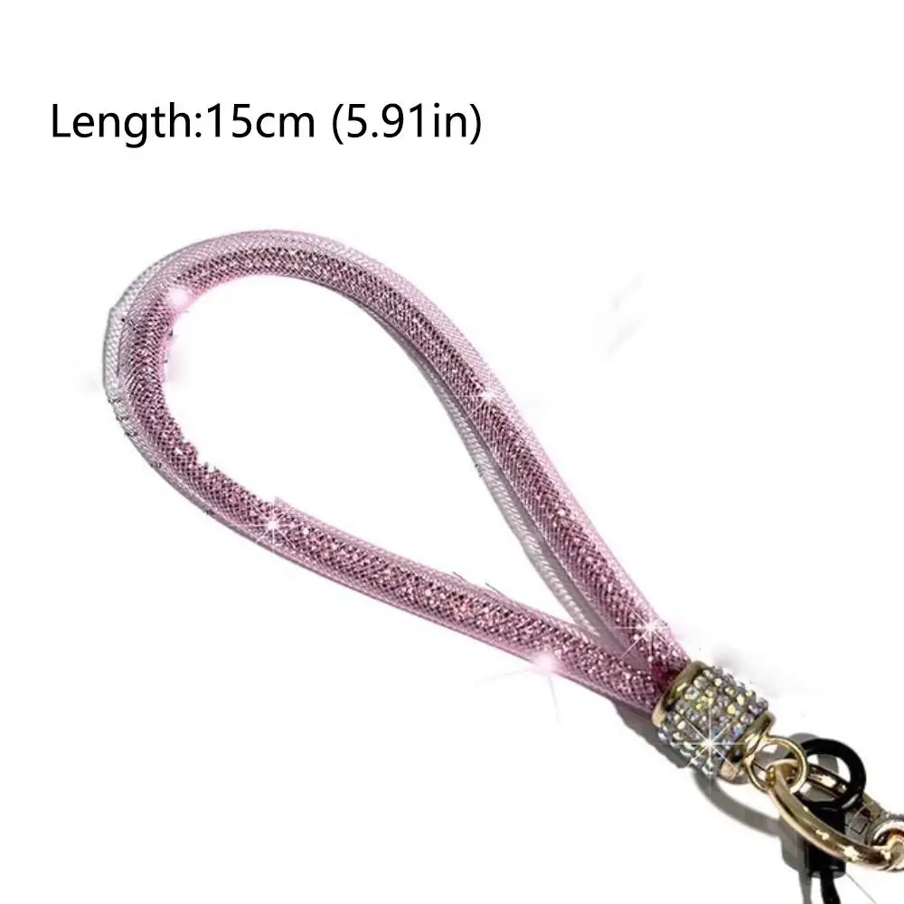 New Durable Hanging Cord Mobile Phone Rope Temperament Advanced Mobile Phone Chain Nylon Mesh Rope Rhinestone Hanging Rope