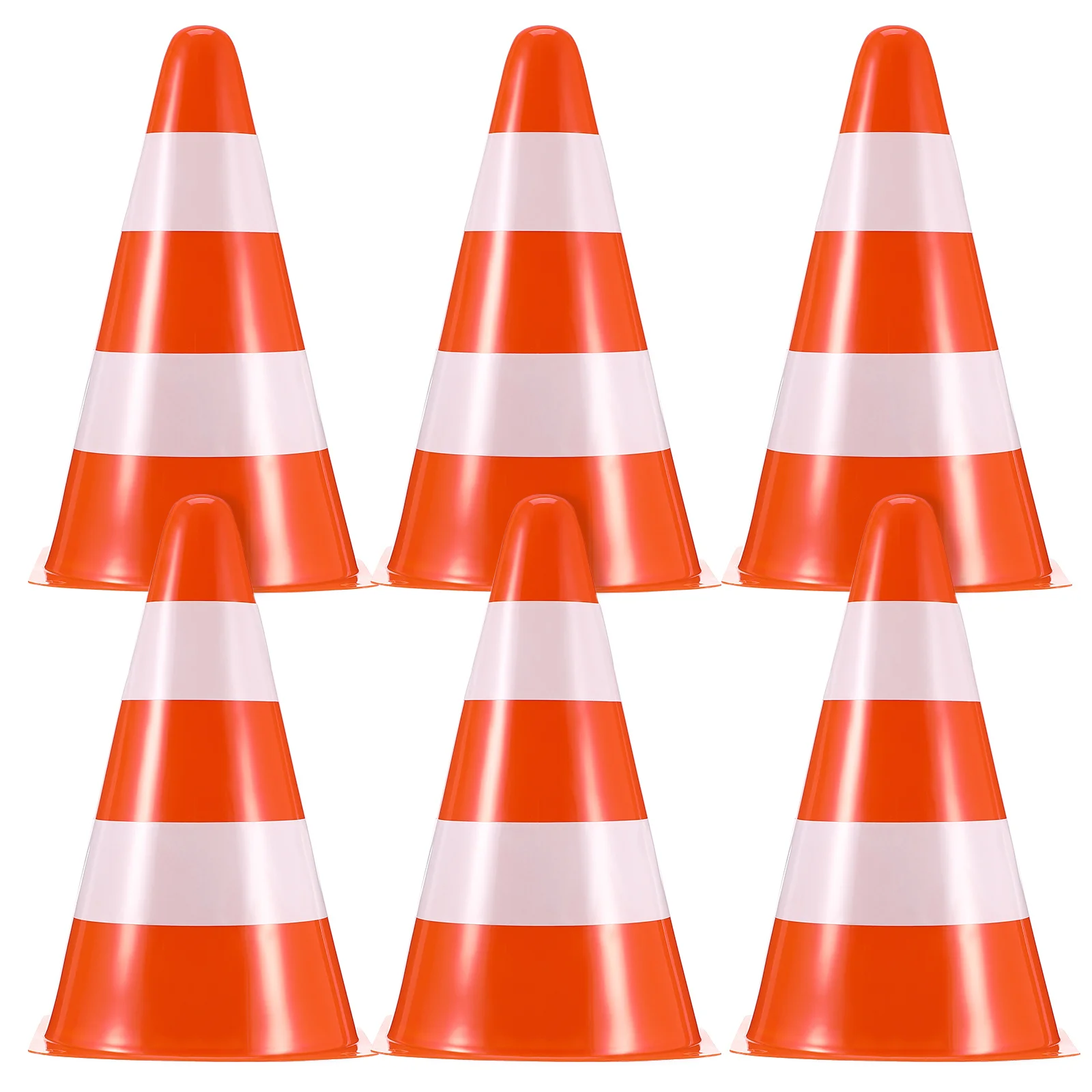 

6pcs Bright Durable Traffic Cones For Road Work Parking Safety Training Stackable Plastic Cones Sports Field Marker