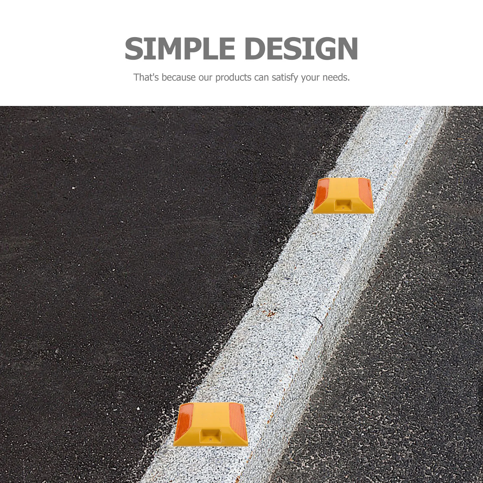 2 Pcs Reflective Plastic Road Signs Driveway Markers Stud Safety Cone Reflectors Pavement Emergency