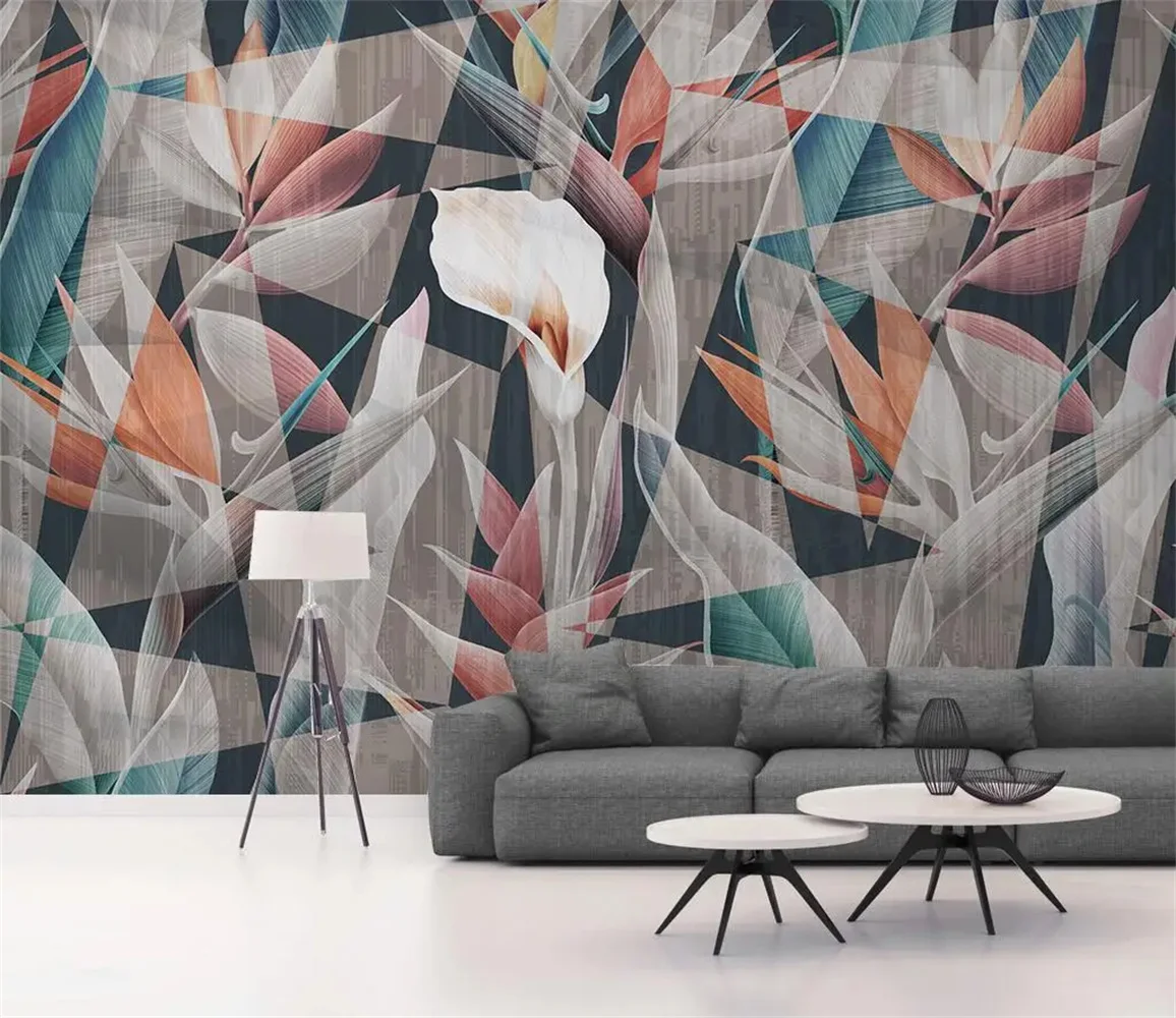 Custom Tropical Plant Leaves wallpapers for Living Room Decorations 3D Wall Mural Stickers Photo Bedroom home Decor Personalized