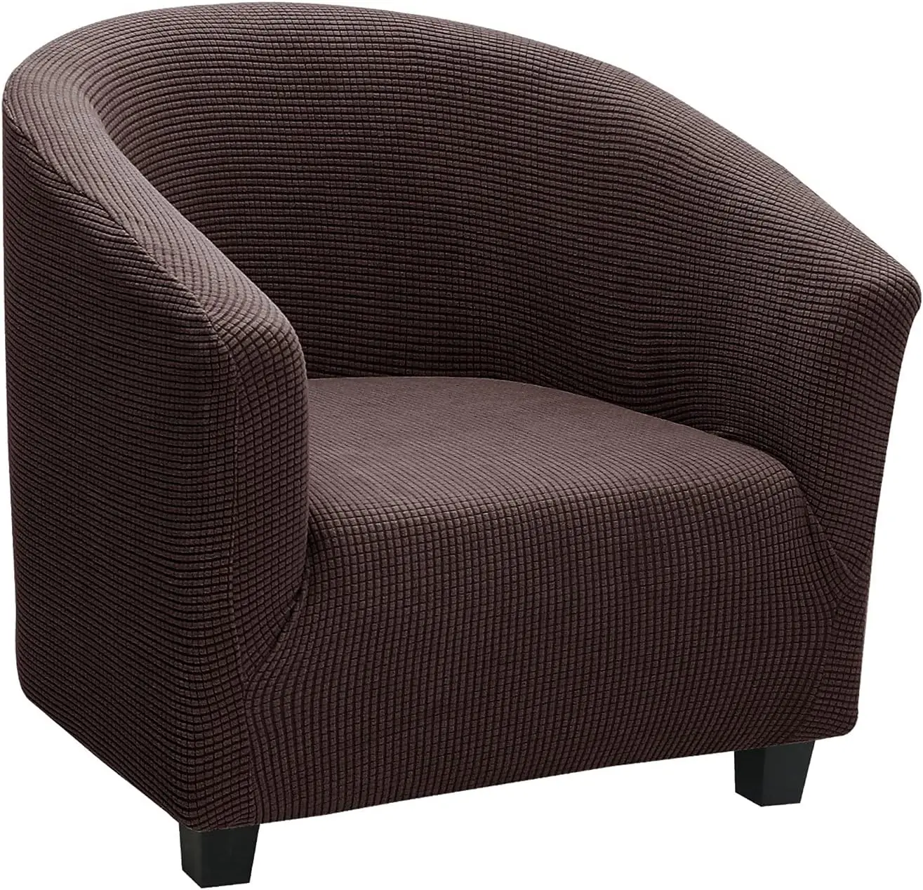 Karierte Wannenstuhlhussen für Sessel – XL-Möbelschoner-Schonbezüge – stilvolle Kaffeefarbe für Clubstühle und Sofas – einfach