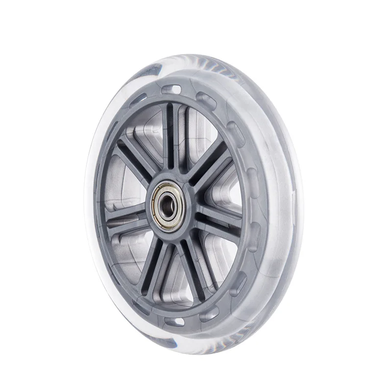 

4 Pcs 5-inch Silver Transparent Wear-resistant Silent PU Wheels With Bearings For Furniture, Medical Cases, And Office Chairs