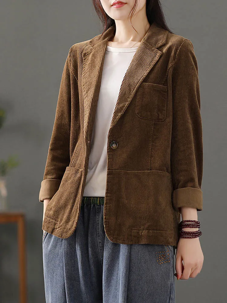 Max LuLu 2022 Fashion Corduroy Outerwear Autumn Harajuku Clothes Womens Loose Casual Vintage Jackets Ladies Luxury Elegant Coats