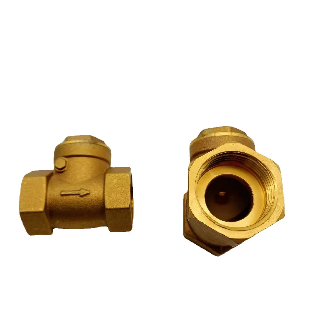 صمام فحص أفقي نحاسي صمام عداد المياه في اتجاه واحد غير قابل للإرجاع مع خيط داخلي DN25 1/2 بوصة لأنابيب المياه #2