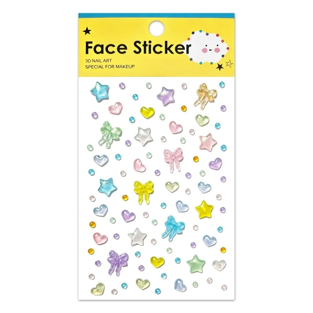 Bow with Adhesive Backing Bedazzling Sticker Makeup DIY Face Eye Jewels Sticker 3D Resin Waterproof Crystal Gem Sticker Festival