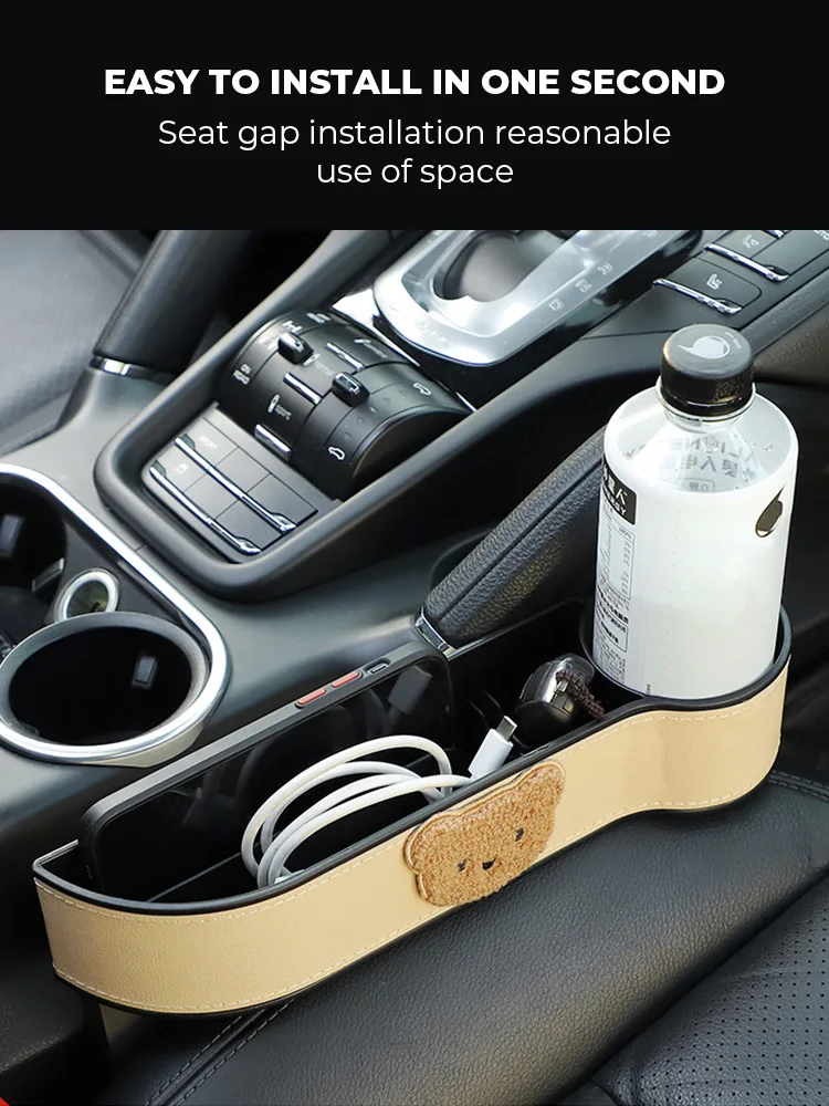 

Plastic car seat organizer Car gap storage box leak-proof storage cup holder For Wallet Phone Coins Keys Cards